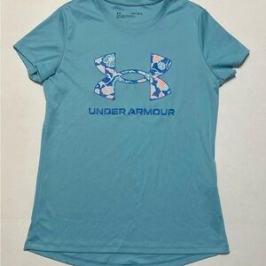 Under Armour Girls Light Blue Loose Short Sleeve Tee Size M